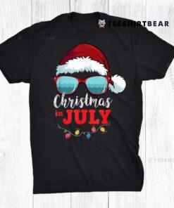 Santa Hat Sunglasses Summer Christmas In July Shirt