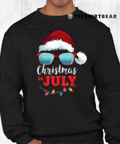 Santa Hat Sunglasses Summer Christmas In July Shirt