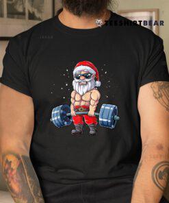 Santa Weightlifting Christmas Fitness Gym Deadlift Xmas Shirt