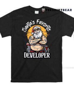 Santa's Favorite Developer Funny Christmas Bad Santa Claus Shirt