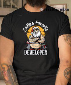 Santa's Favorite Developer Funny Christmas Bad Santa Claus Shirt