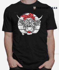 Scottish Highland Cow Cattle Hairy Cow Flowers Woman Shirt