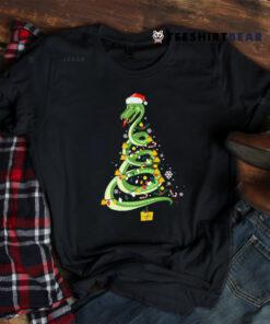 Snake Christmas Tree Cute Santa Hat Lights Shirt