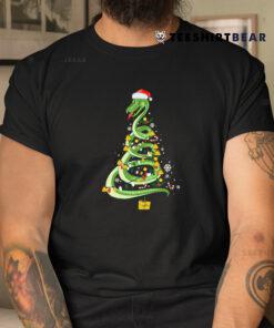 Snake Christmas Tree Cute Santa Hat Lights Shirt