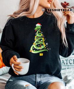 Snake Christmas Tree Cute Santa Hat Lights Shirt