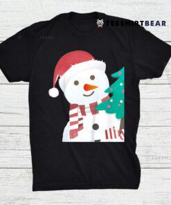 Snow Man Snowflake Winter Christmas Tree Holiday X Mas Shirt
