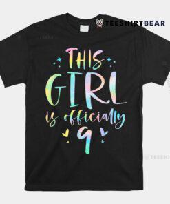 This Girl Is Officially 9 Nine Year Old 9th Birthday Shirt