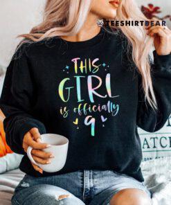 This Girl Is Officially 9 Nine Year Old 9th Birthday Shirt