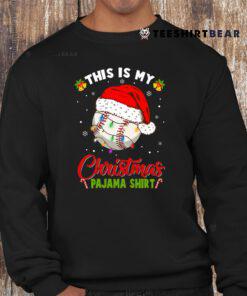 This Is My Christmas Pajama Shirt Baseball Christmas Lights Shirt