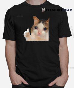 Thumbs Up Crying Cat Meme Cat Crying Thumps Up Memes Sad Cat Shirt