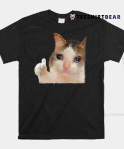 Thumbs Up Crying Cat Meme Cat Crying Thumps Up Memes Sad Cat Shirt