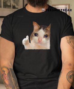 Thumbs Up Crying Cat Meme Cat Crying Thumps Up Memes Sad Cat Shirt
