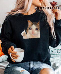 Thumbs Up Crying Cat Meme Cat Crying Thumps Up Memes Sad Cat Shirt