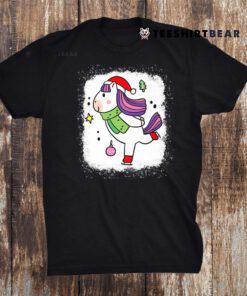 Unicorn Christmas For Girls Unicorn Santa Face Girls Shirt
