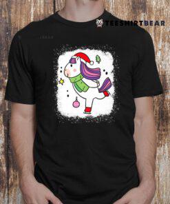 Unicorn Christmas For Girls Unicorn Santa Face Girls Shirt