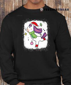 Unicorn Christmas For Girls Unicorn Santa Face Girls Shirt