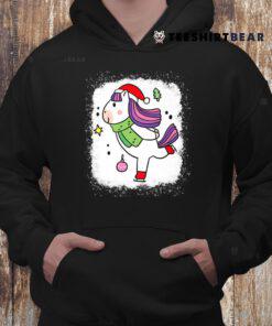 Unicorn Christmas For Girls Unicorn Santa Face Girls Shirt