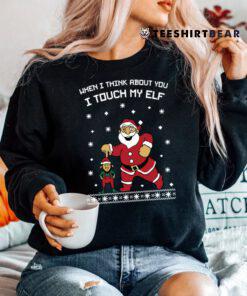 When I Think About You I Touch My Elf Snowflake Christmas Shirt