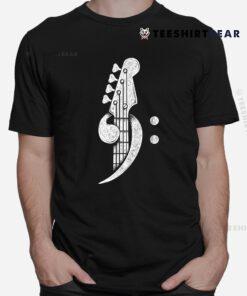 Bass Cleff Headstock Bassist Bass Guitar Musician Music Shirt