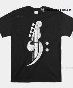 Bass Cleff Headstock Bassist Bass Guitar Musician Music Shirt