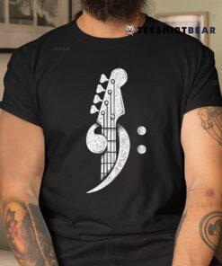 Bass Cleff Headstock Bassist Bass Guitar Musician Music Shirt
