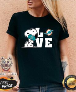 Snoopy Love Miami Dolphins v-neck