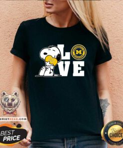 Snoopy Love Michigan Wolverines v-neck