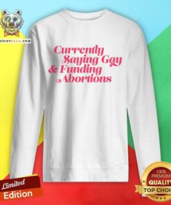 Currently Saying Gay & Funding Abortions sweatshirt