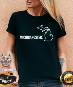 Michigangster Michigan Map v-neck