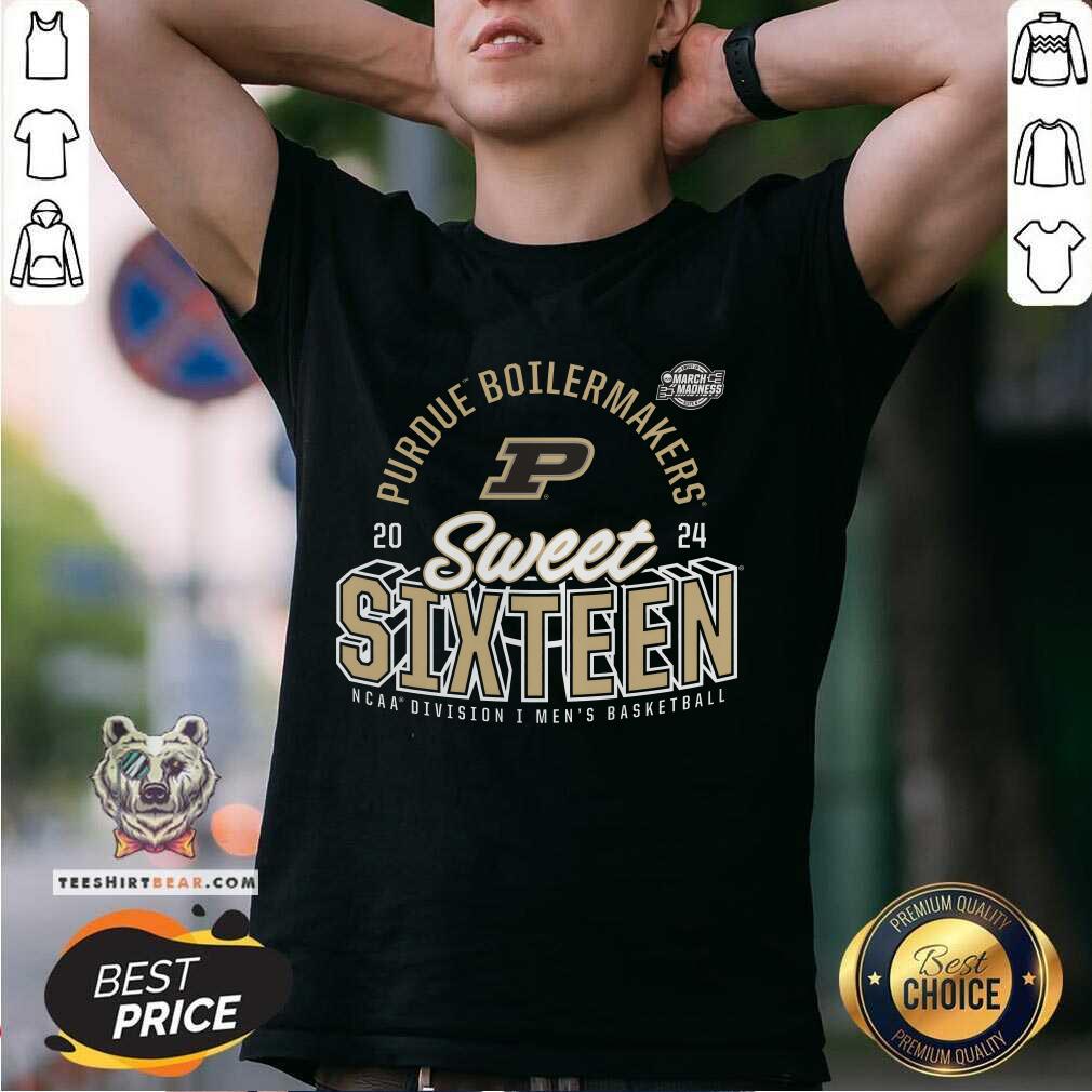 Purdue Boilermakers 2024 NCAA Men's Basketball Tournament March Madness Sweet Sixteen Defensive Stance T-Shirt