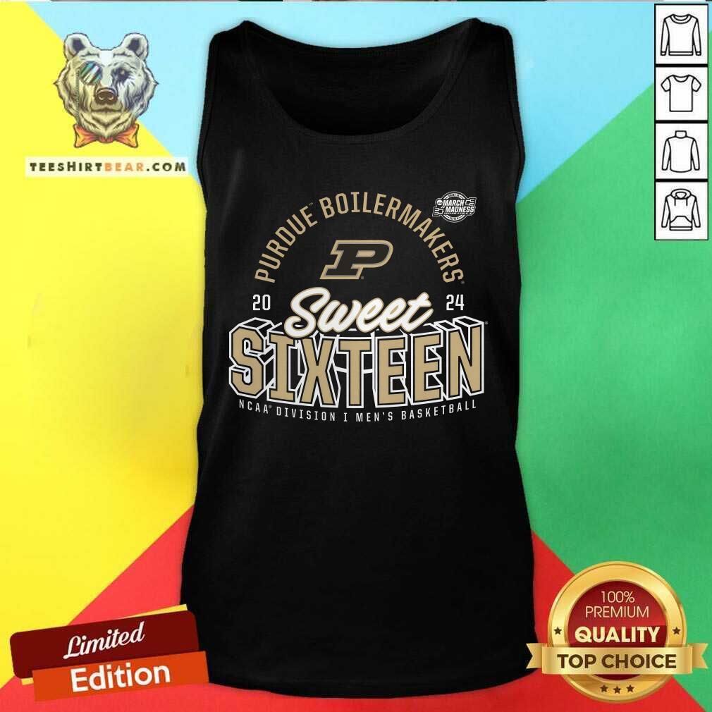 Purdue Boilermakers 2024 NCAA Men's Basketball Tournament March Madness Sweet Sixteen Defensive Stance tank-top