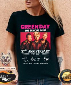 Green Day The Saviors Tour 37th Anniversary 1987-2024 Thank You For The Memories v-neck