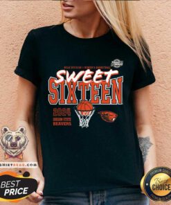 Oregon State Beavers 2024 NCAA Women's Basketball Tournament March Madness Sweet 16 Fast Break v-neck