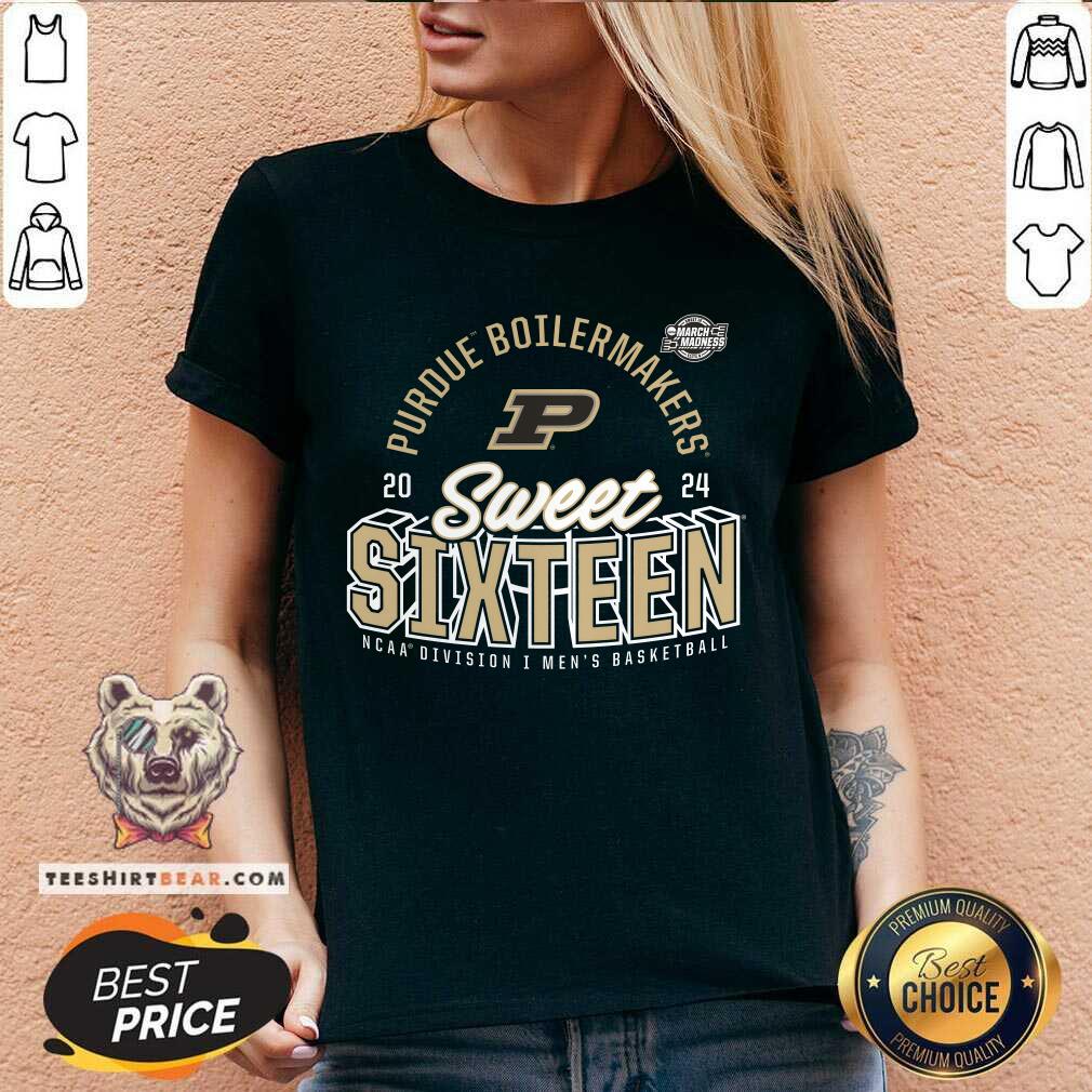 Purdue Boilermakers 2024 NCAA Men's Basketball Tournament March Madness Sweet Sixteen Defensive Stance v-neck