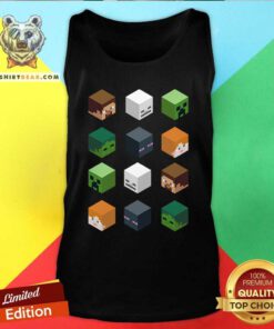 Minecraft Head Block Character Blocks Tank-top