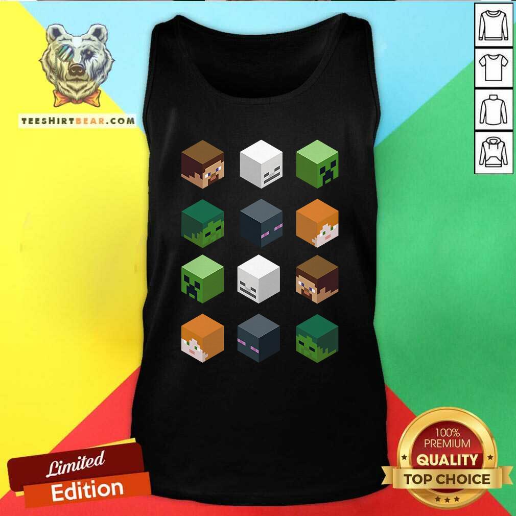 Minecraft Head Block Character Blocks Tank-top