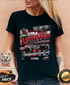 JR Motorsports Official Team Apparel Black Sam Mayer Xfinity Series Race Win V-neck