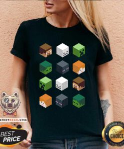 Minecraft Head Block Character Blocks V-neck
