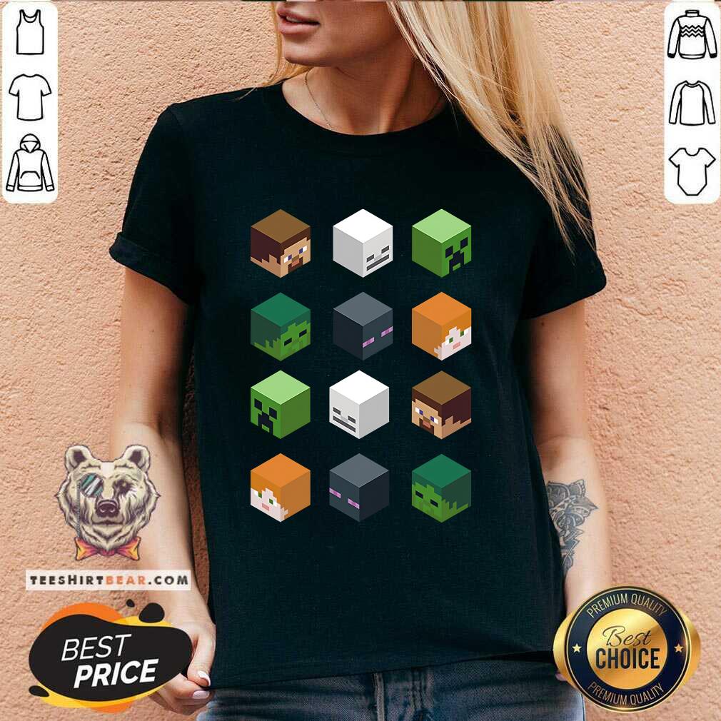 Minecraft Head Block Character Blocks V-neck