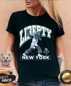 New York Liberty Stadium Essentials Black Mascot Mania V-neck