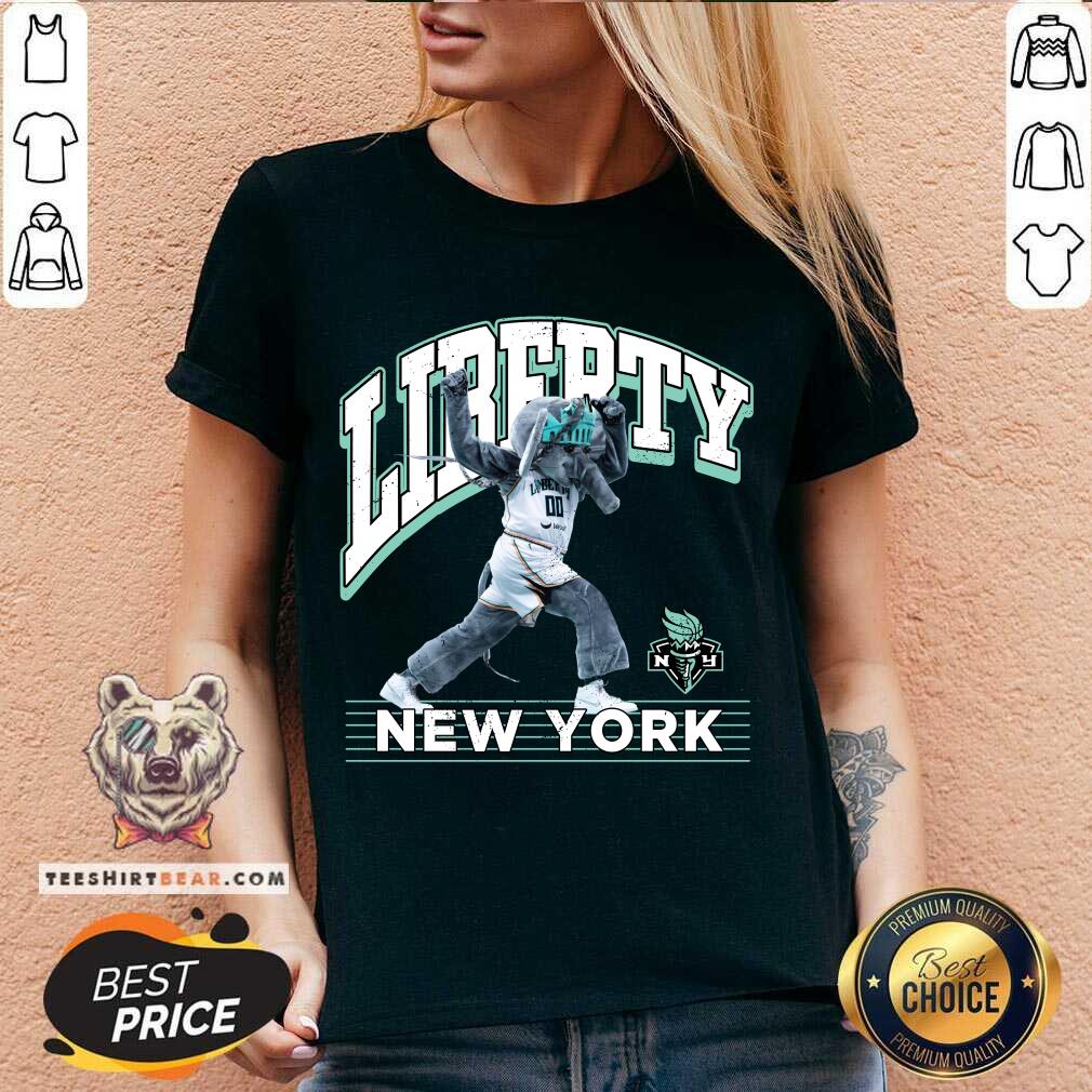 New York Liberty Stadium Essentials Black Mascot Mania V-neck