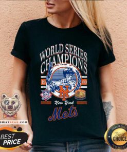 New York Mets World Series Champions Black V-neck