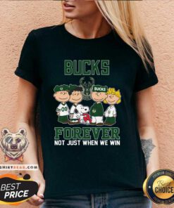 Milwaukee Bucks Snoopy Peanuts Bucks Forever Not Just When We Win V-neck