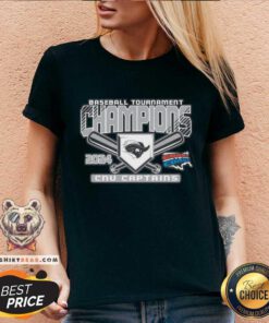 Nice Christopher Newport Captains Baseball 2024 Tournament Champions V-neck