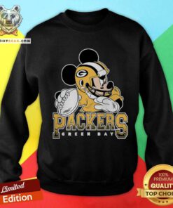 Nice Green Bay Packers Mickey At Quarterback Disney Vintage Football Sweatshirt