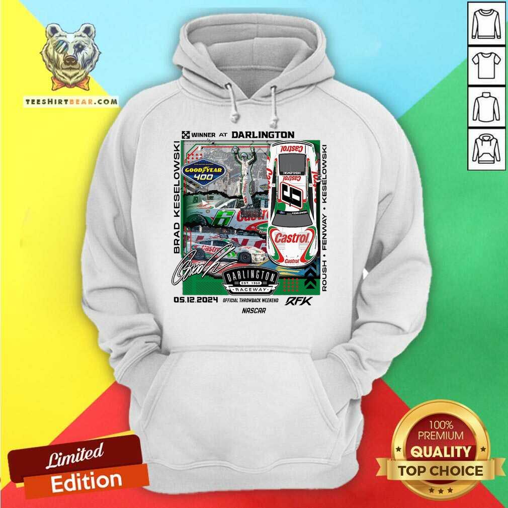 Nice Keselowski Flag Sports Heather Charcoal 2024 400 Race Winner Hoodie