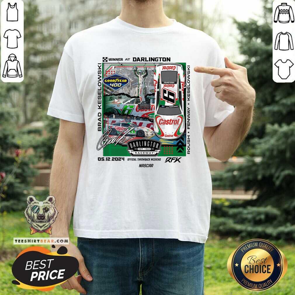 Nice Keselowski Flag Sports Heather Charcoal 2024 400 Race Winner T-Shirt