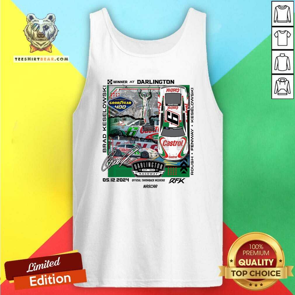Nice Keselowski Flag Sports Heather Charcoal 2024 400 Race Winner Tank-top