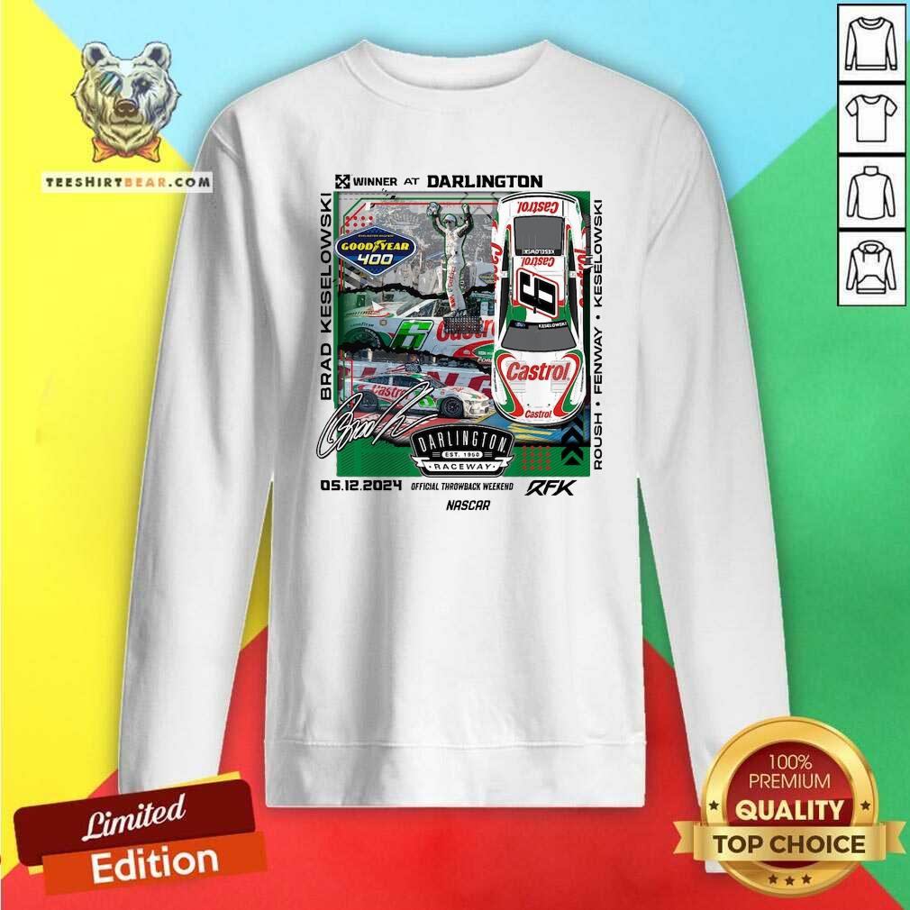 Nice Keselowski Flag Sports Heather Charcoal 2024 400 Race Winner Sweatshirt