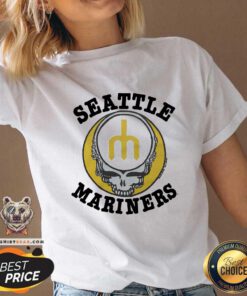 Nice MLB X Grateful Dead X Mariners Retro Skull V-neck